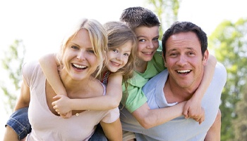 Family smiling together 