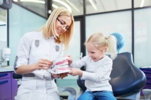 Young girl at dentist